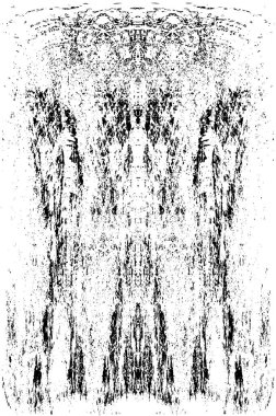 Grunge dikey olarak simetrik siyah beyaz doku. Tek renkli yıpranmış kaplama deseni. 