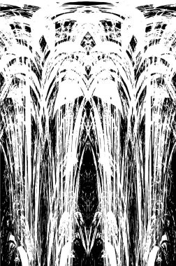 Grunge dikey olarak simetrik siyah beyaz doku. Tek renkli yıpranmış kaplama deseni. 