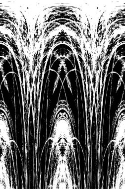 Grunge dikey olarak simetrik siyah beyaz doku. Tek renkli yıpranmış kaplama deseni. 