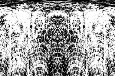 Grunge dikey olarak simetrik siyah beyaz doku. Tek renkli yıpranmış kaplama deseni. 