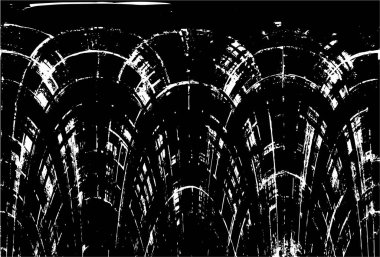 Grunge dikey olarak simetrik siyah beyaz doku. Tek renkli yıpranmış kaplama deseni. 