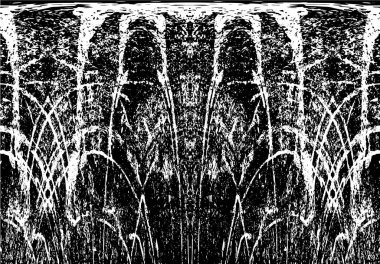 Grunge dikey olarak simetrik siyah beyaz doku. Tek renkli yıpranmış kaplama deseni. 