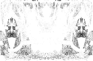 Grunge dikey olarak simetrik siyah beyaz doku. Tek renkli yıpranmış kaplama deseni. 