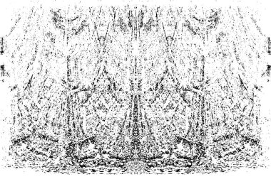 Grunge dikey olarak simetrik siyah beyaz doku. Tek renkli yıpranmış kaplama deseni. 