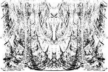 Grunge dikey olarak simetrik siyah beyaz doku. Tek renkli yıpranmış kaplama deseni. 