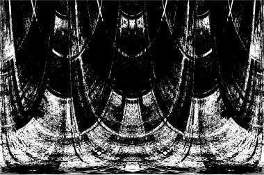 Grunge dikey olarak simetrik siyah beyaz doku. Tek renkli yıpranmış kaplama deseni. 