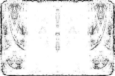 Grunge dikey olarak simetrik siyah beyaz doku. Tek renkli yıpranmış kaplama deseni. 