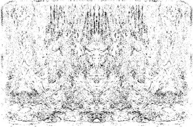 Grunge dikey olarak simetrik siyah beyaz doku. Tek renkli yıpranmış kaplama deseni. 