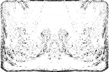 Grunge dikey olarak simetrik siyah beyaz doku. Tek renkli yıpranmış kaplama deseni. 