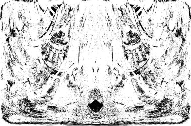 Grunge dikey olarak simetrik siyah beyaz doku. Tek renkli yıpranmış kaplama deseni. 