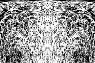 Grunge dikey olarak simetrik siyah beyaz doku. Tek renkli yıpranmış kaplama deseni. 