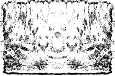 Grunge dikey olarak simetrik siyah beyaz doku. Tek renkli yıpranmış kaplama deseni. 