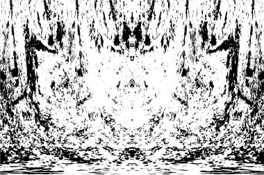 Grunge dikey olarak simetrik siyah beyaz doku. Tek renkli yıpranmış kaplama deseni. 