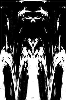 Grunge dikey olarak simetrik siyah beyaz doku. Tek renkli yıpranmış kaplama deseni. 