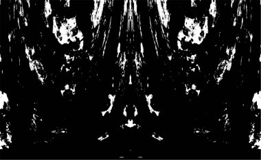 Grunge dikey olarak simetrik siyah beyaz doku. Tek renkli yıpranmış kaplama deseni. 