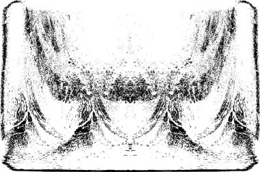 Grunge dikey olarak simetrik siyah beyaz doku. Tek renkli yıpranmış kaplama deseni. 