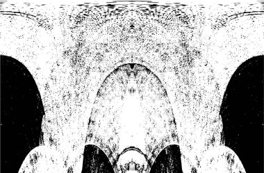 Grunge dikey olarak simetrik siyah beyaz doku. Tek renkli yıpranmış kaplama deseni. 