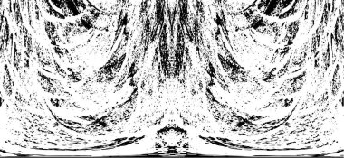 Grunge dikey olarak simetrik siyah beyaz doku. Tek renkli yıpranmış kaplama deseni. 