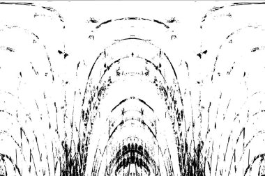 Grunge dikey olarak simetrik siyah beyaz doku. Tek renkli yıpranmış kaplama deseni. 
