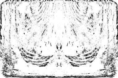 Grunge dikey olarak simetrik siyah beyaz doku. Tek renkli yıpranmış kaplama deseni. 