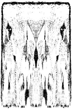 Grunge dikey olarak simetrik siyah beyaz doku. Tek renkli yıpranmış kaplama deseni. 