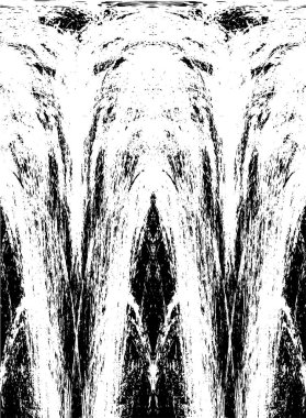 Grunge dikey olarak simetrik siyah beyaz doku. Tek renkli yıpranmış kaplama deseni. 