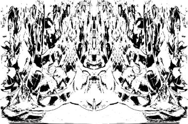 Grunge dikey olarak simetrik siyah beyaz doku. Tek renkli yıpranmış kaplama deseni. 