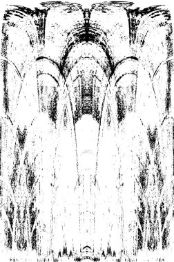 Grunge dikey olarak simetrik siyah beyaz doku. Tek renkli yıpranmış kaplama deseni. 