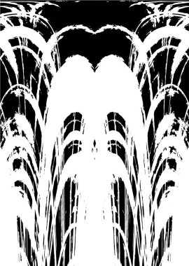 Grunge dikey olarak simetrik siyah beyaz doku. Tek renkli yıpranmış kaplama deseni. 