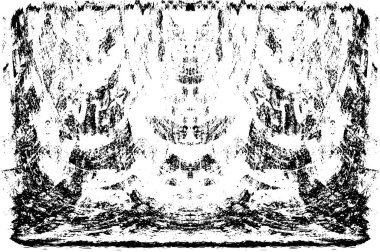 Grunge dikey olarak simetrik siyah beyaz doku. Tek renkli yıpranmış kaplama deseni. 