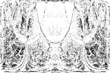 Grunge dikey olarak simetrik siyah beyaz doku. Tek renkli yıpranmış kaplama deseni. 