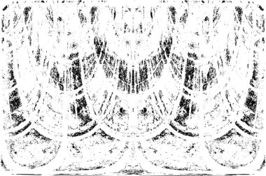 Grunge dikey olarak simetrik siyah beyaz doku. Tek renkli yıpranmış kaplama deseni. 