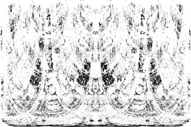 Grunge dikey olarak simetrik siyah beyaz doku. Tek renkli yıpranmış kaplama deseni. 