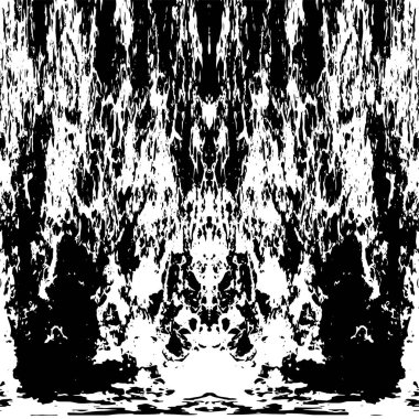 Grunge dikey olarak simetrik siyah beyaz doku. Tek renkli yıpranmış kaplama deseni. 