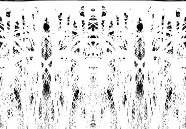 Grunge dikey olarak simetrik siyah beyaz doku. Tek renkli yıpranmış kaplama deseni. 