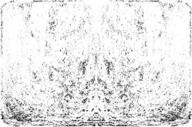 Grunge dikey olarak simetrik siyah beyaz doku. Tek renkli yıpranmış kaplama deseni. 