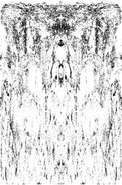 Grunge dikey olarak simetrik siyah beyaz doku. Tek renkli yıpranmış kaplama deseni. 