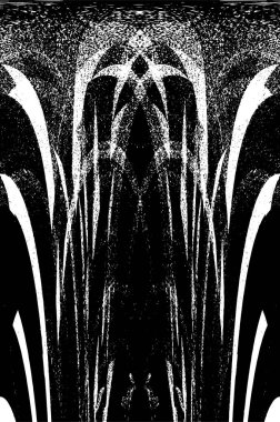 Grunge dikey olarak simetrik siyah beyaz doku. Tek renkli yıpranmış kaplama deseni. 