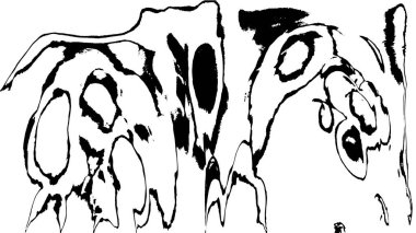 grunge tek renkli desenli illüstrasyon