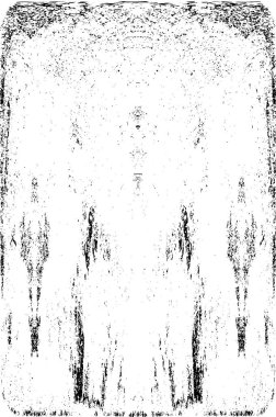 Grunge dikey olarak simetrik siyah beyaz doku. Tek renkli yıpranmış kaplama deseni. 