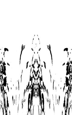 Grunge dikey olarak simetrik siyah beyaz doku. Tek renkli yıpranmış kaplama deseni. 