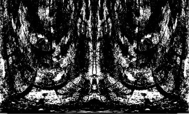 Grunge dikey olarak simetrik siyah beyaz doku. Tek renkli yıpranmış kaplama deseni. 