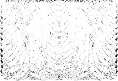 Grunge dikey olarak simetrik siyah beyaz doku. Tek renkli yıpranmış kaplama deseni. 