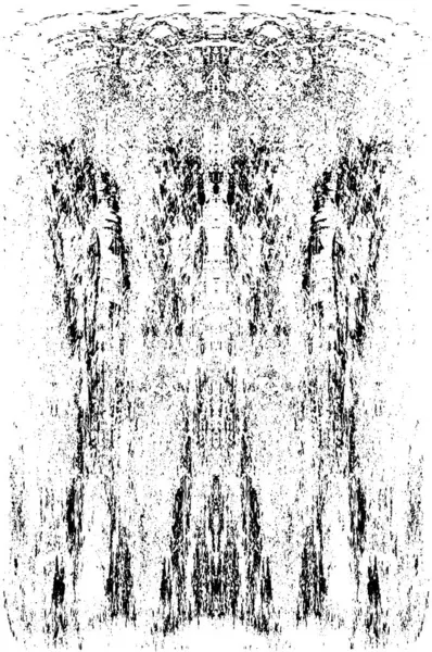 Grunge dikey olarak simetrik siyah beyaz doku. Tek renkli yıpranmış kaplama deseni. 