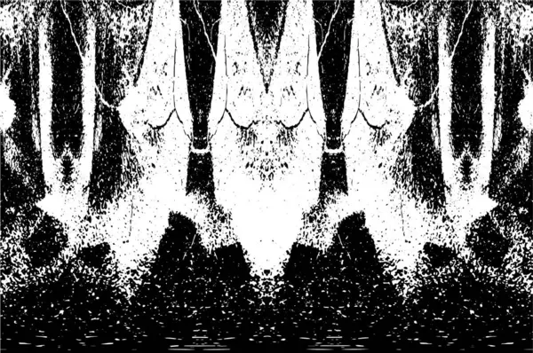 Grunge dikey olarak simetrik siyah beyaz doku. Tek renkli yıpranmış kaplama deseni. 