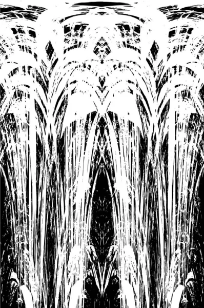 Grunge dikey olarak simetrik siyah beyaz doku. Tek renkli yıpranmış kaplama deseni. 