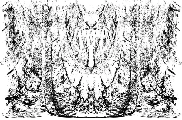 Grunge dikey olarak simetrik siyah beyaz doku. Tek renkli yıpranmış kaplama deseni. 