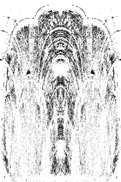 Grunge dikey olarak simetrik siyah beyaz doku. Tek renkli yıpranmış kaplama deseni. 