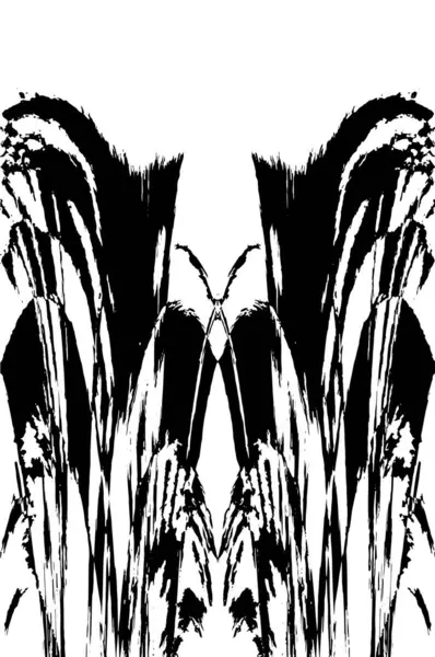 Grunge dikey olarak simetrik siyah beyaz doku. Tek renkli yıpranmış kaplama deseni. 