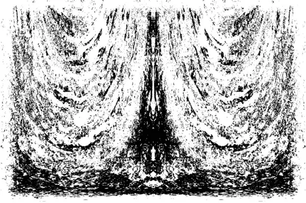 Grunge dikey olarak simetrik siyah beyaz doku. Tek renkli yıpranmış kaplama deseni. 